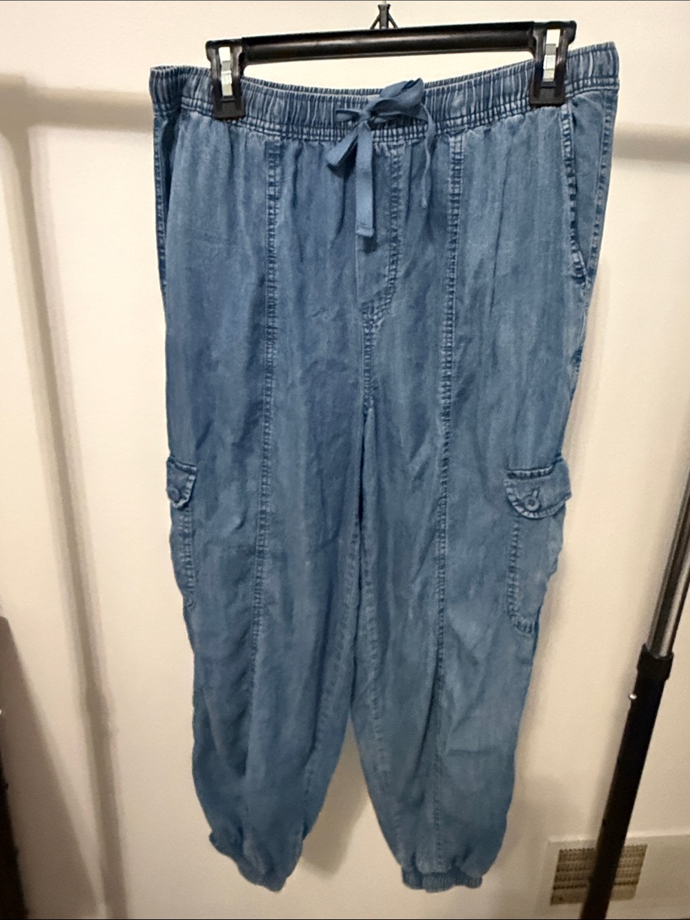 Lightweight Denim pull on Cargo Joggers